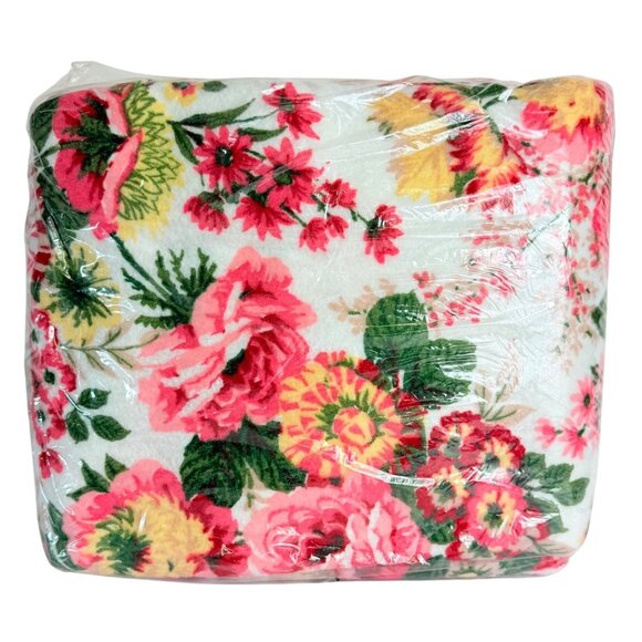 Basics Pink Floral Blanket Twin Full VTG 70s Romantic Country Cottage Chic USA - Picture 2 of 8